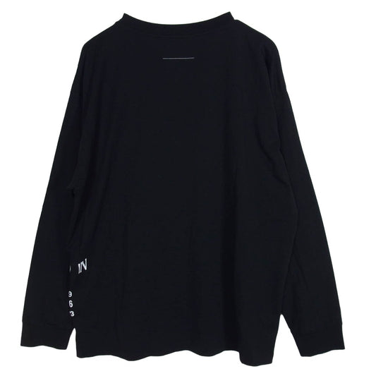 MAISON MARGIELA メゾンマルジェラ SH0GC0047 S24312 T-SHIRT/BLACK ロゴ プリント 長袖 Tシャツ ブラック系 L【中古】