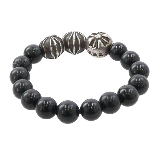 CHROME HEARTS クロムハーツ(原本無) BEAD RING ビーズ ビーズリング オニキス シルバー系 ブラック系 #20号【中古】