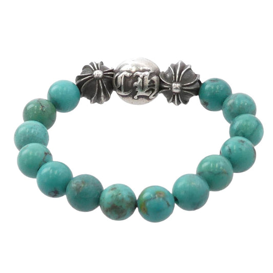 CHROME HEARTS クロムハーツ(原本無) BEAD RING ビーズ ビーズリング ターコイズ グリーン系 シルバー系 #19号【中古】