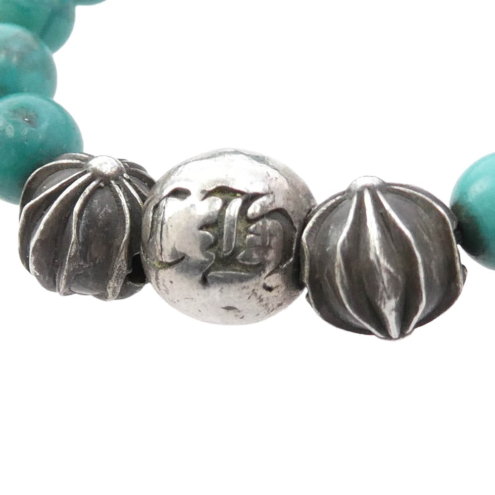 CHROME HEARTS クロムハーツ(原本無) BEAD RING ビーズ ビーズリング ターコイズ グリーン系 シルバー系 #19号【中古】