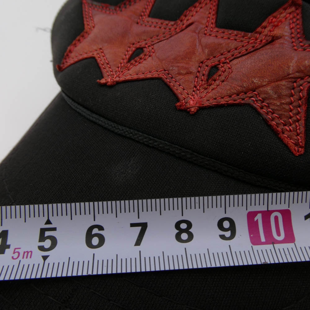 CHROME HEARTS クロムハーツ(原本無) オールド 3レザースターパッチ クロスボール 帽子 キャップ ブラック系【中古】