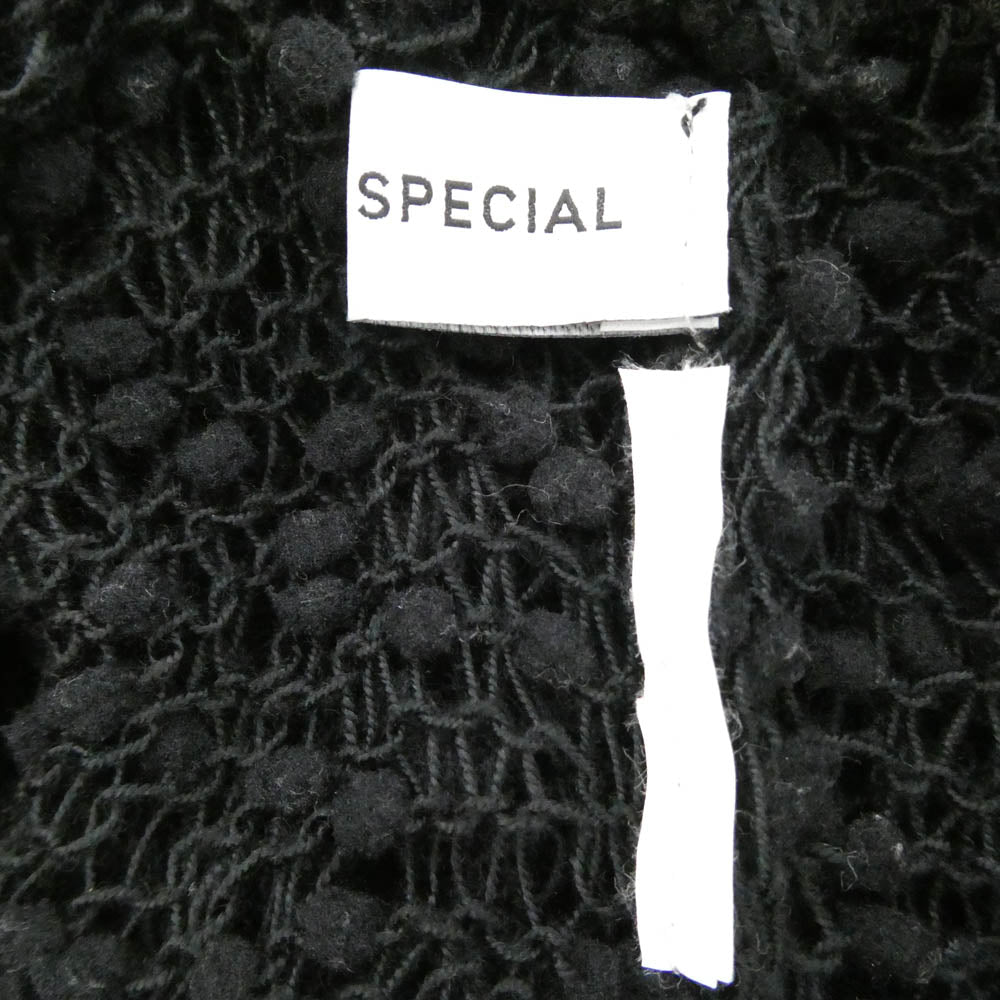 MAISON SPECIAL メゾンスペシャル ポンポン メッシュ ニット ワンピース ブラック系 サイズ表記なし【中古】