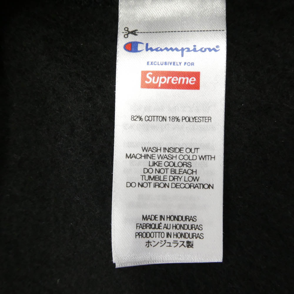 Supreme シュプリーム Champion チャンピオン 25SS Hooded Sweatshirt フロント アーチロゴ フーデッド スウェット パーカー フーディー ブラック系 M【中古】
