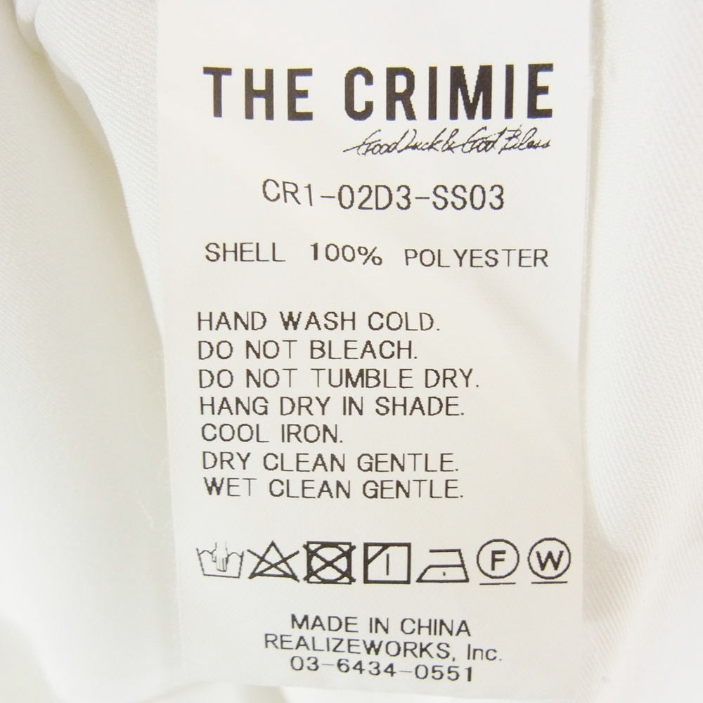 CRIMIE クライミー CR1-02D3-SS03 FLAP POCKET EASY CARE SHORT SLEEVE SHIRT フラップ ポケット サテン 半袖 シャツ ホワイト系 XL【中古】