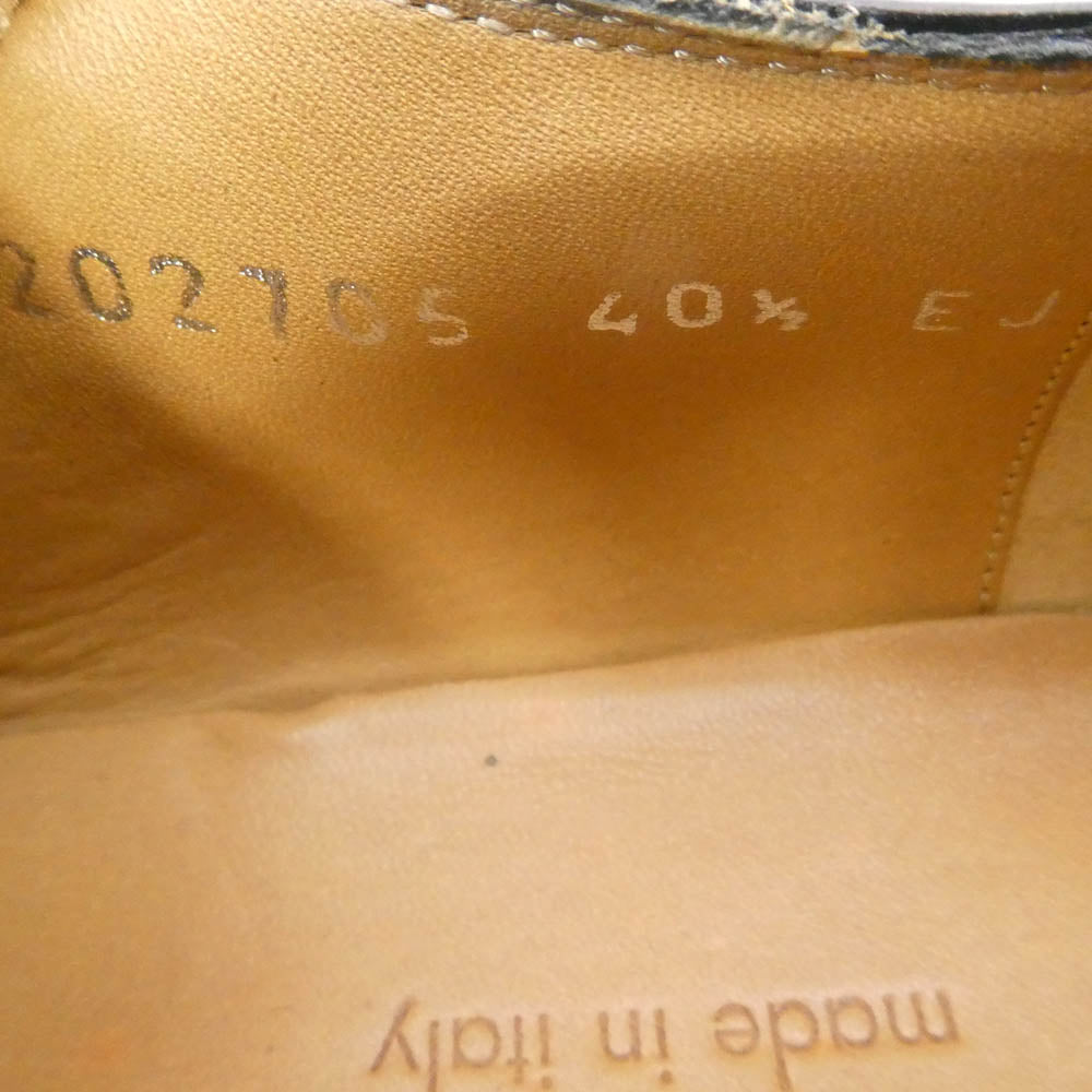 GUCCI グッチ 202705 サイドエラスティック スリッポン レザー シューズ ブラック系 40.5【中古】