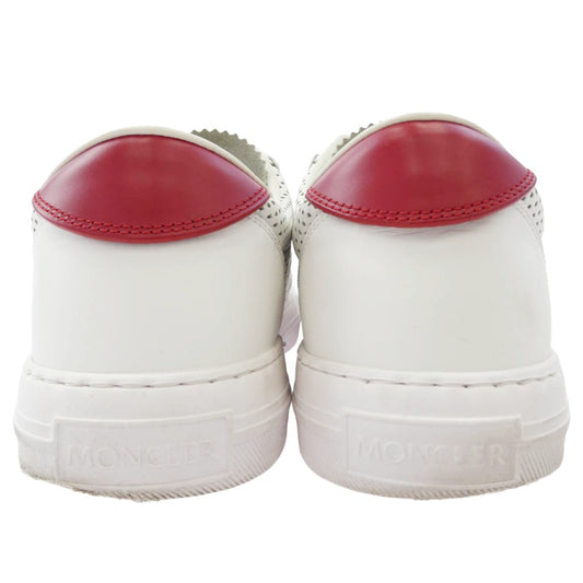 MONCLER モンクレール ニューモナコ パンチング レザー スニーカー ホワイト系 41【中古】