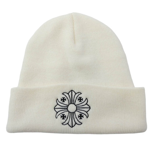 CHROME HEARTS クロムハーツ(原本無) WOOL WATCH CAP ウール ワッチ キャップ CHプラス刺繍 ビーニー ニットキャップ オフホワイト系【中古】