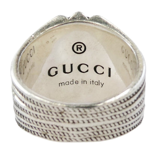 GUCCI グッチ ターコイズ フラワー リング シルバー系 19【中古】