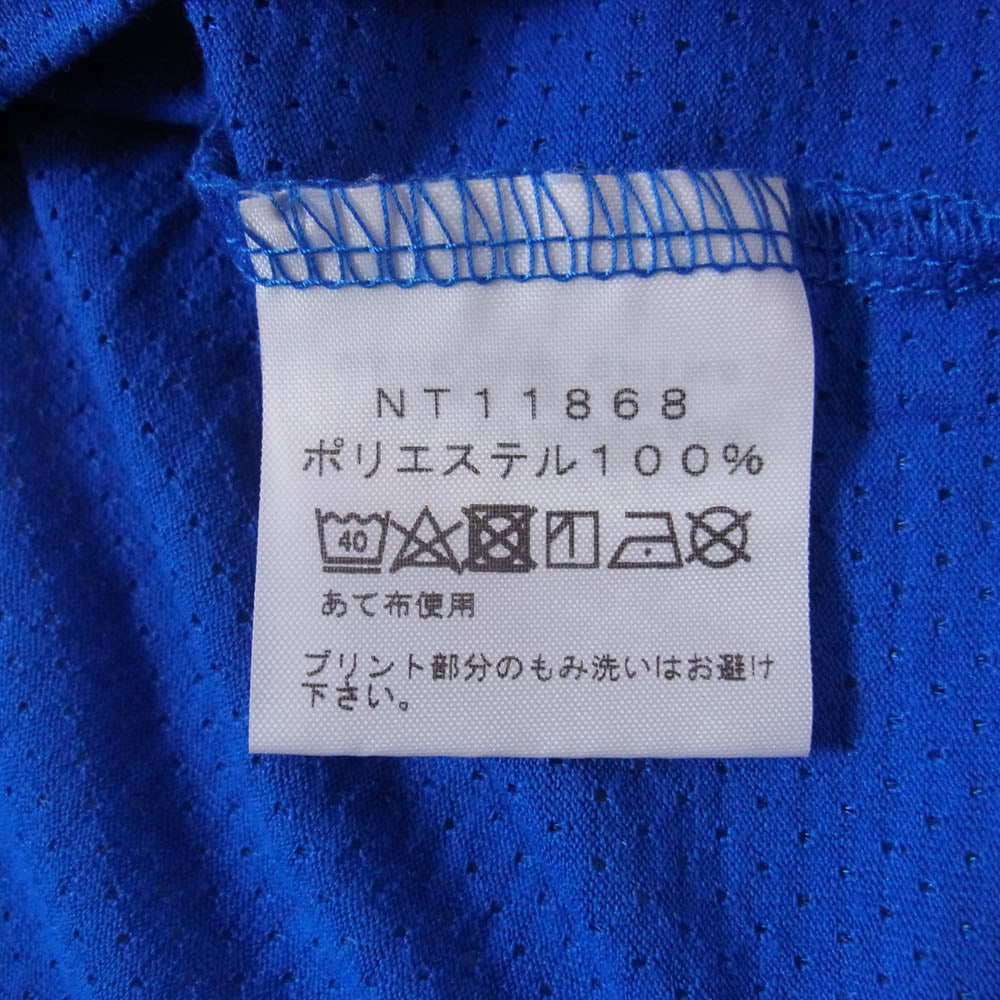 THE NORTH FACE ノースフェイス NT11868 DAIAGONAL LOGO MESH TEE ダイアゴナル ロゴ メッシュ ロゴプリント ランニング Tシャツ 半袖カットソー ブルー ブルー系 M【中古】
