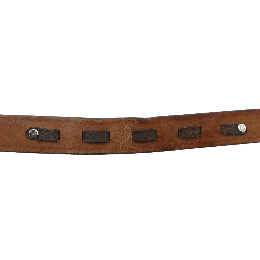 TORY LEATHER トリーレザー フックバックル レザー ベルト ブラウン系 34【中古】