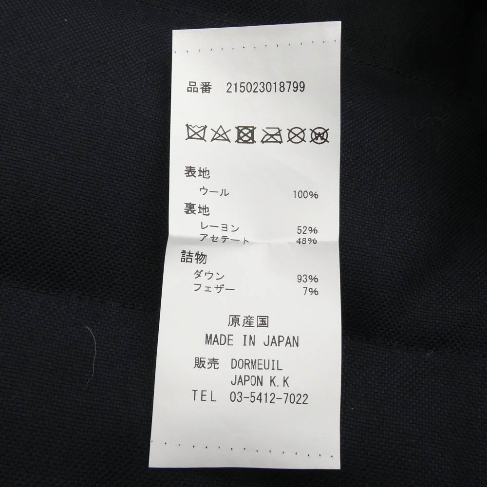 ドーメル スポーツ 英国ドーメル社製 ウール生地 ダウンジャケット ネイビー系【中古】