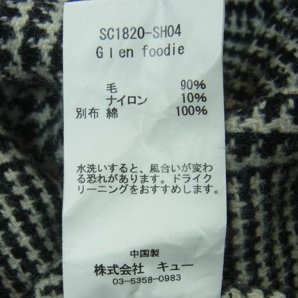 SON OF THE CHEESE サノバチーズ SC1820-SH04 Glen foodie グレンチェック プルオーバー パーカー ブラック系 ホワイト系 S【中古】