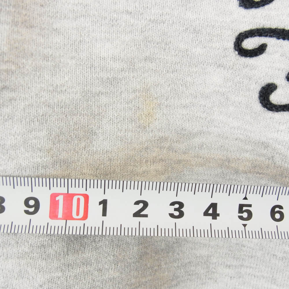 The REAL McCOY'S ザリアルマッコイズ CARTOON TRAIL ワッペン 刺繍 カートゥーン トレイル ハーフジップ スウェット グレー系 L【中古】