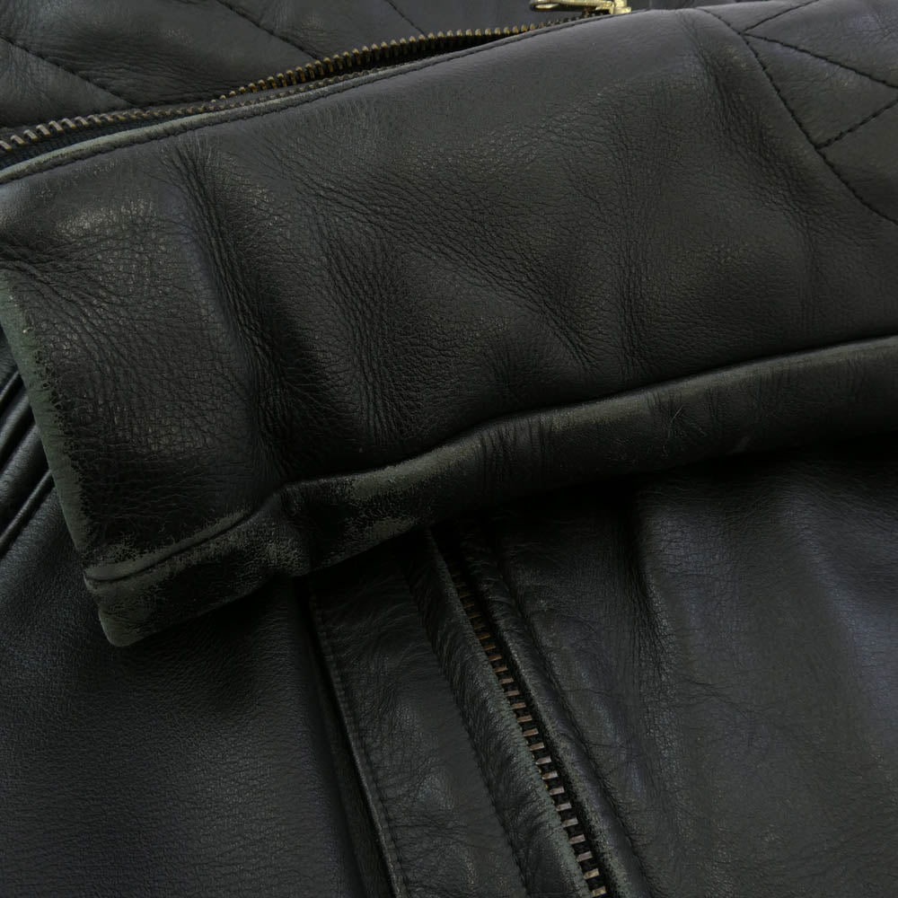 VANSON バンソン USA製 レザー パデッド ダブル ライダース ジャケット ブラック系 40【中古】
