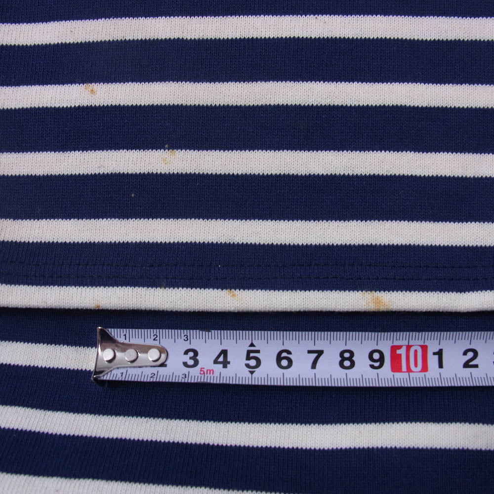 SAINT JAMES セントジェームス デッドストック フランス製 80s 90s CARAVELLE キャラベル バスクシャツ 長袖 Tシャツ サイズ14 ネイビー系 14ANS【極上美品】【中古】