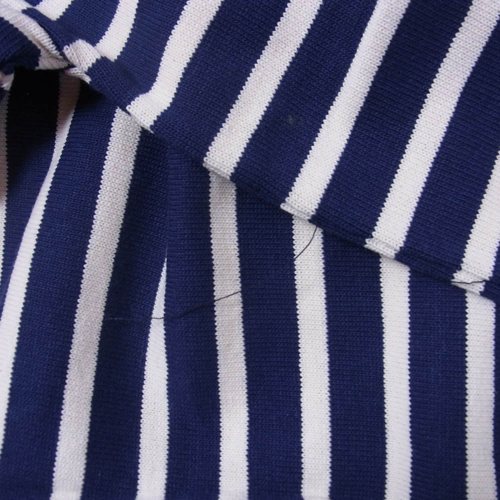 SAINT JAMES セントジェームス デッドストック フランス製 80s 90s CARAVELLE キャラベル バスクシャツ 長袖 Tシャツ サイズ14 ネイビー系 14ANS【極上美品】【中古】