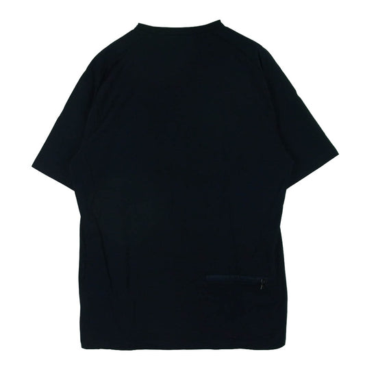 PRADA SPORTS プラダスポーツ バックジップポケット ラバーロゴ 半袖 Tシャツ ポルトガル製 ダークネイビー系 M【中古】