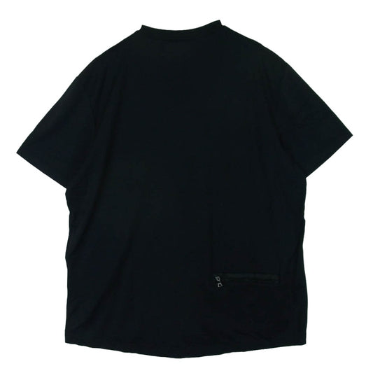 PRADA SPORTS プラダスポーツ バックジップポケット ラバーロゴ ストレッチ 半袖 Tシャツ ブラック系 M【中古】