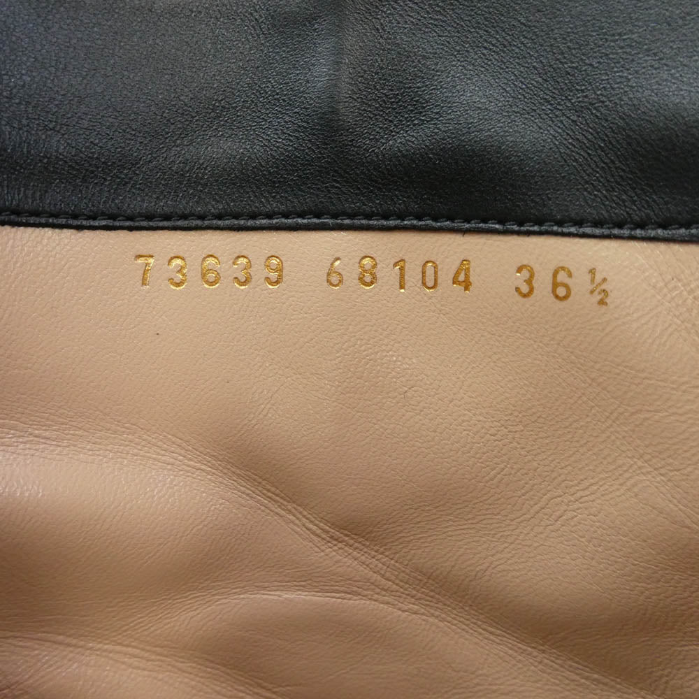 ジャンヴィトロッシ スクエアトゥ レザー サイドジップ ヒール ブーツ ブラック系 36.5【中古】