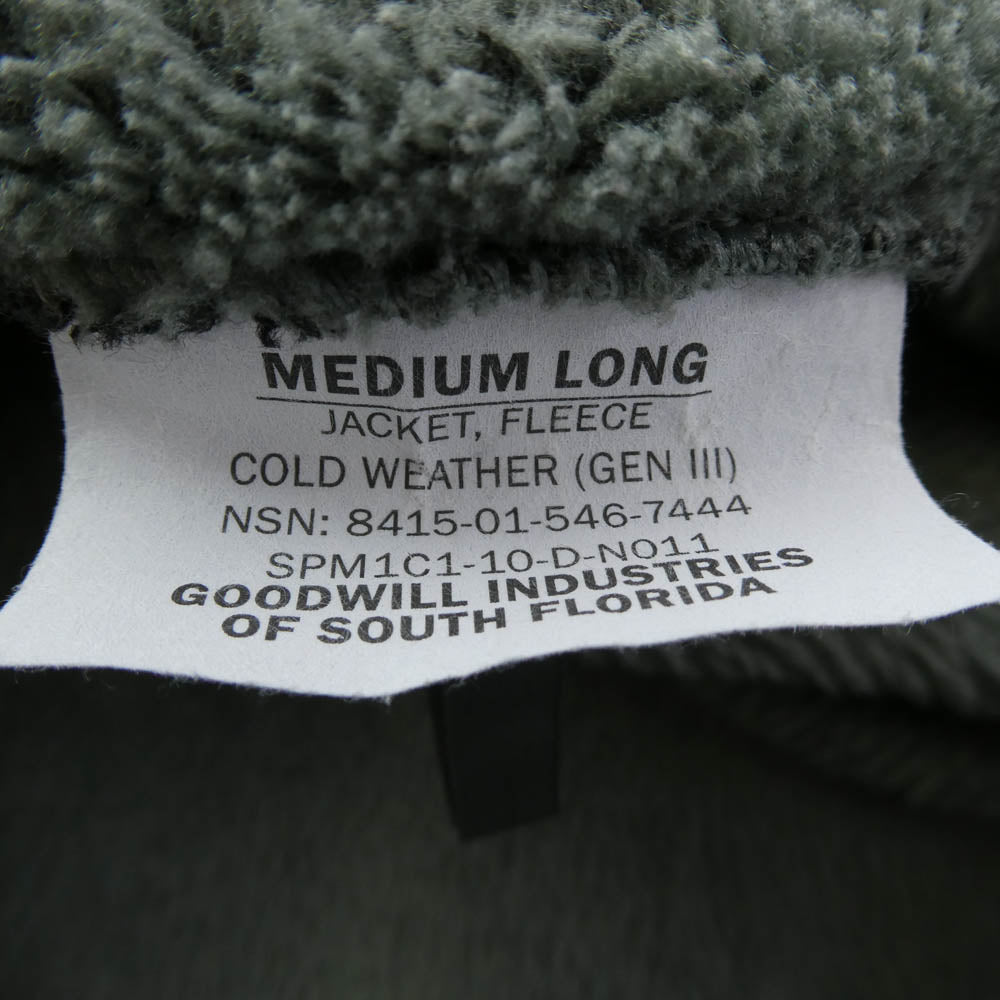 米軍 415-01-546-7444 ECWCS GEN 3 COLD WEATHER FLEECE JACKET コールドウェザー フリース ジャケット カーキ系 M【中古】