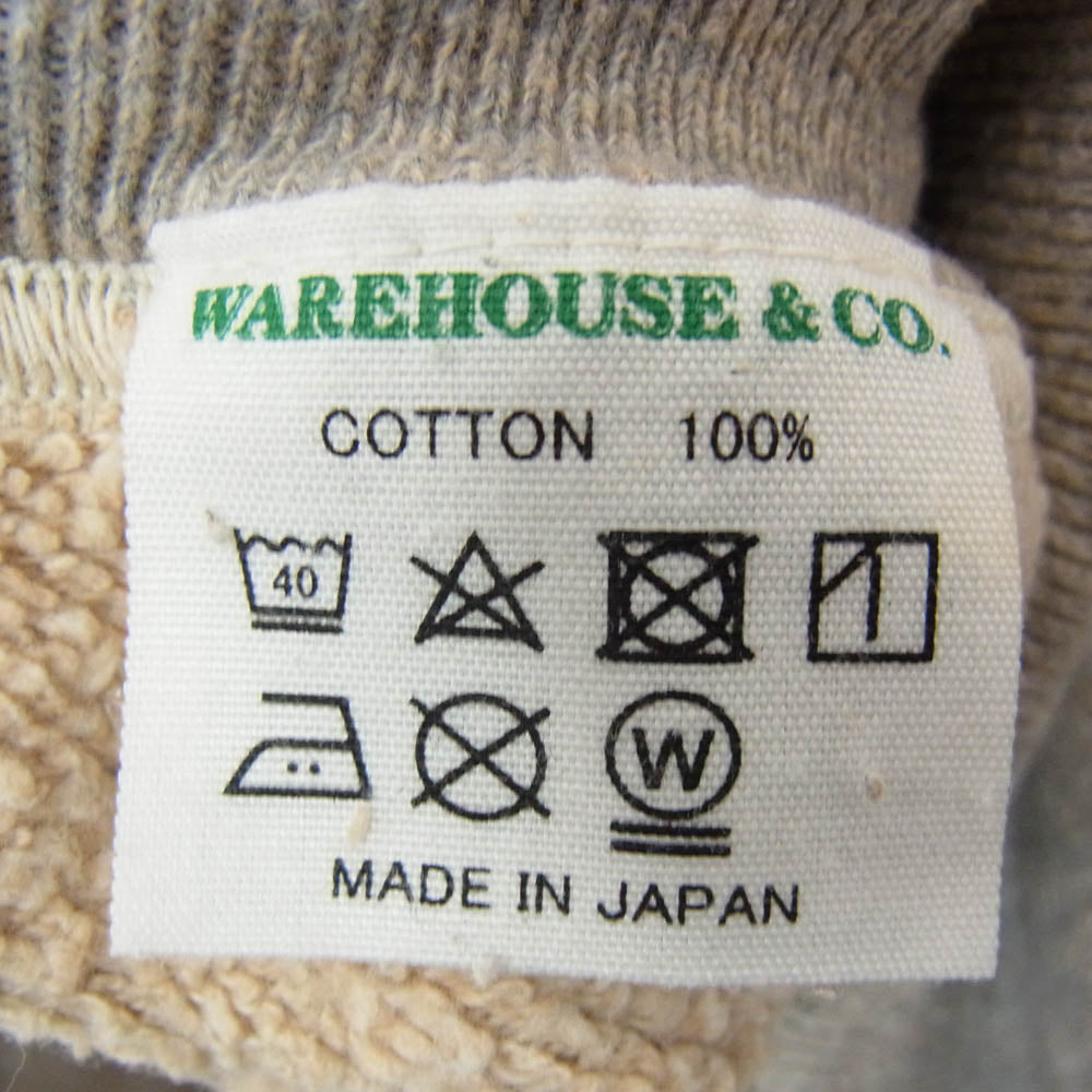 WAREHOUSE ウエアハウス HQ Battery 147th F.A. Alaska ミリタリー プリント クルー スウェット グレー系 44【中古】
