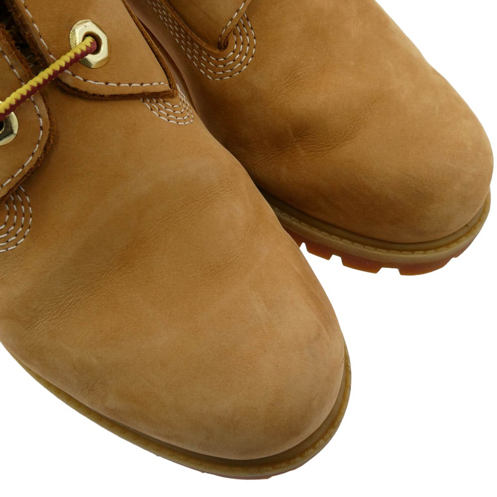 Timberland ティンバーランド 6インチ プレミアム ウォータープルーフ ヌバックレザー イエローブーツ ライトブラウン系 25.5cm【中古】