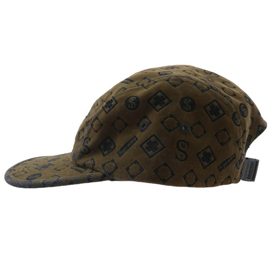 Supreme シュプリーム 24AW flocked denim camp cap フロックド デニム キャンプ キャップ 帽子 ブラウン系【中古】