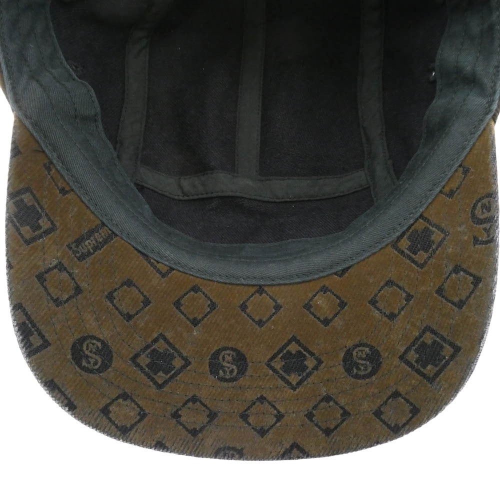 Supreme シュプリーム 24AW flocked denim camp cap フロックド デニム キャンプ キャップ 帽子 ブラウン系【中古】