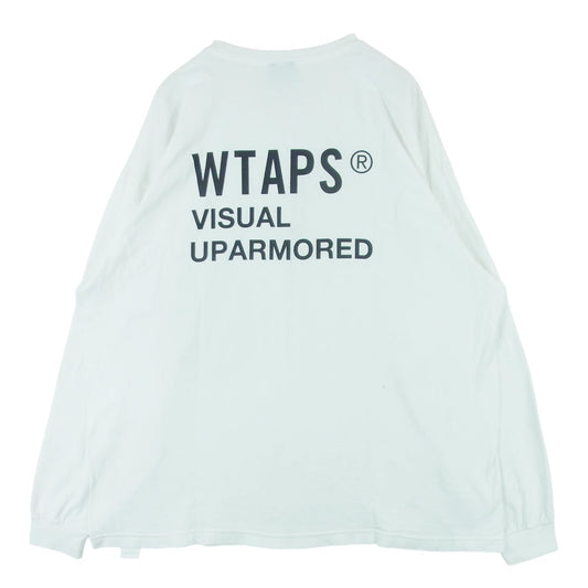 WTAPS ダブルタップス 23SS 231ATDT-LTM02S VISUAL UPARMORED LS COTTON ビジュアル アップアーマード コットン ロングスリーブ 長袖 Tシャツ カットソー ホワイト系 03【中古】