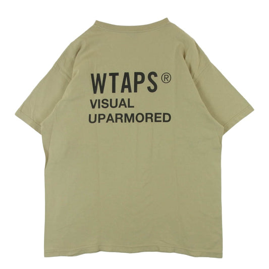WTAPS ダブルタップス 24SS 241ATDT-STM03S FORTLESS SS COTTON フォートレス ショートスリーブ コットン フロント バック ロゴ Tシャツ 半袖 カットソー ベージュ系 03【中古】