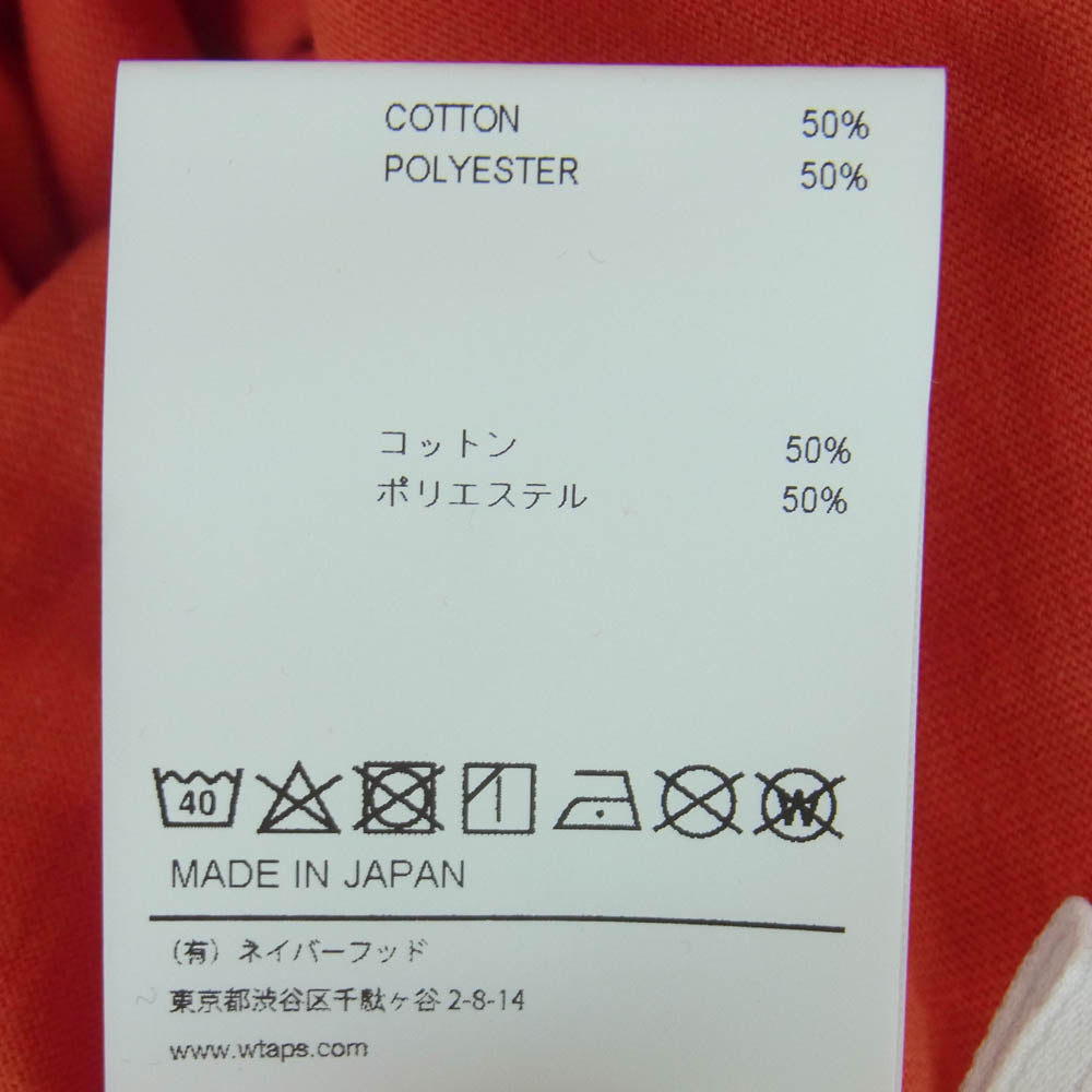 WTAPS ダブルタップス 23SS 231ATDT-CSM37 SAC CTPL LEAGUE サック シーティーピーエル リーグ 胸ポケット ロゴ Tシャツ 半袖 カットソー レッド系 02【極上美品】【中古】
