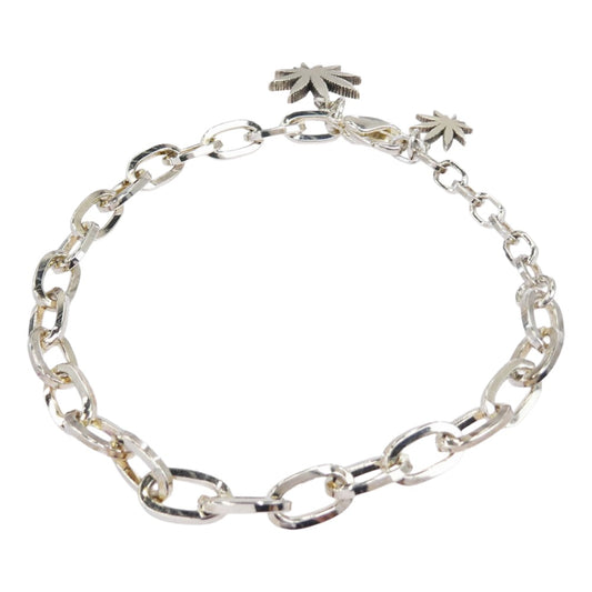 HUF ハフ リーフ モチーフ チェーンブレスレット シルバー系【中古】