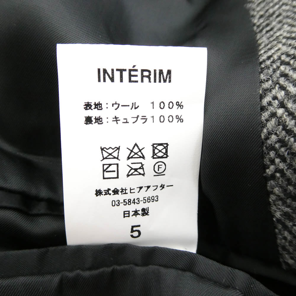 インテリム 22AW HYPER BIG LOVAT KIRK TWEED SINGLE RAGLAN BELTED OVER COAT シングル ラグラン コート グレー系 ブラック系 5【中古】