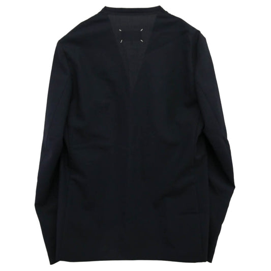 MAISON MARGIELA メゾンマルジェラ 18AW S50BN0357 10ライン 四つタグ ノーカラー テーラード ジャケット ネイビー系 48【中古】