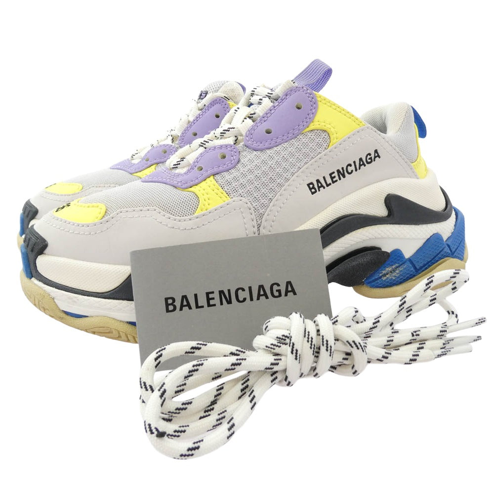 BALENCIAGA バレンシアガ 524039 Triple-S Trainers トリプルS ローカット スニーカー グレー系 マルチカラー系 24cm【中古】