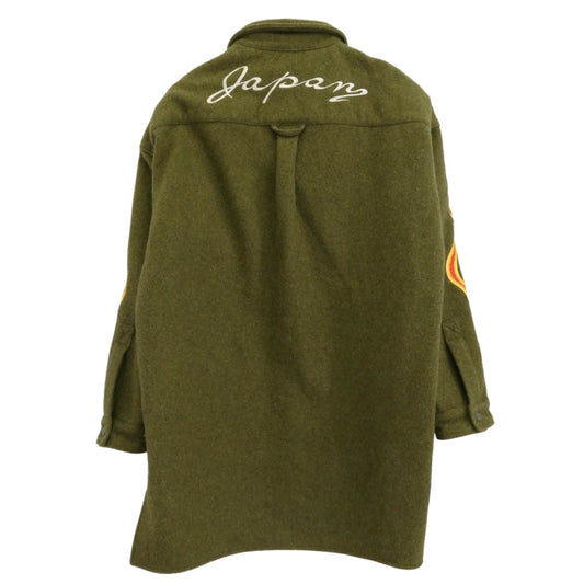 READY MADE レディメイド OVERSIZE SHIRT オーバーサイズ ブランケット シャツ ジャケット モスグリーン系 マルチカラー系 2【中古】