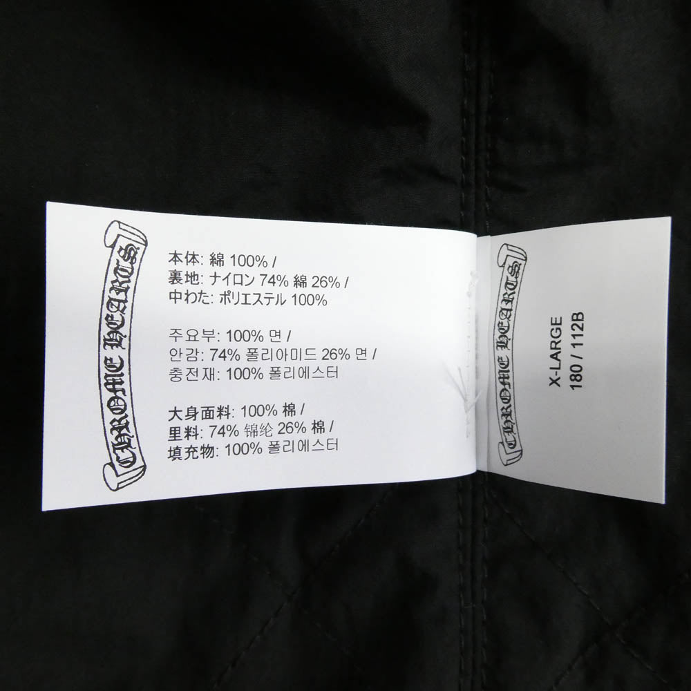 CHROME HEARTS クロムハーツ(原本無) MULLET HEAD SHIRT 裏地キルティング クロスボールボタン チェック柄 シャツジャケット ブルゾン ブラック系 グレー系 XL【美品】【中古】