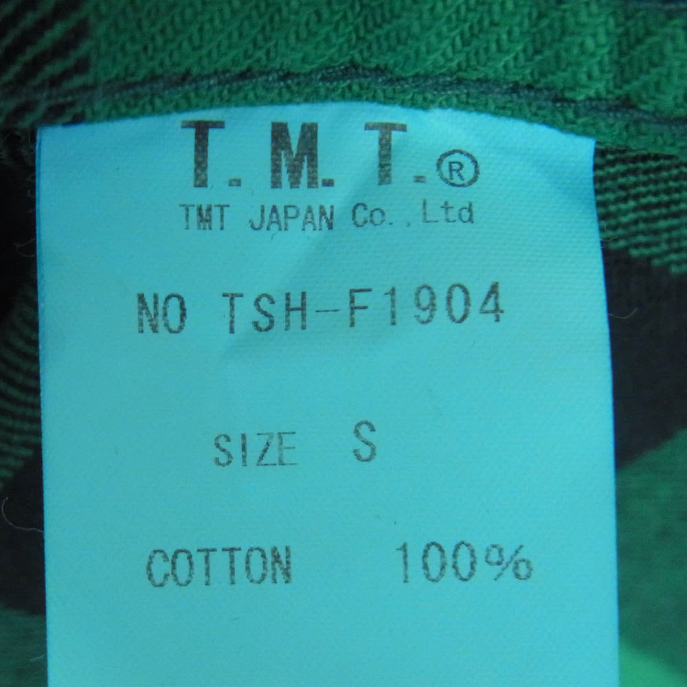 TMT ティーエムティー PIECE DYED BUFFALO CHECK SHIRTS バッファロー チェック ネルシャツ 長袖 シャツ グリーン系 S【中古】