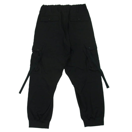 Yohji Yamamoto ヨウジヤマモト 24AW GO-P07-100-1 Ground Y グラウンドワイ WOOL GABARDINE STANDARD RIBBED HEM CARGO リブ カーゴ パンツ ブラック系 03【新古品】【未使用】【中古】