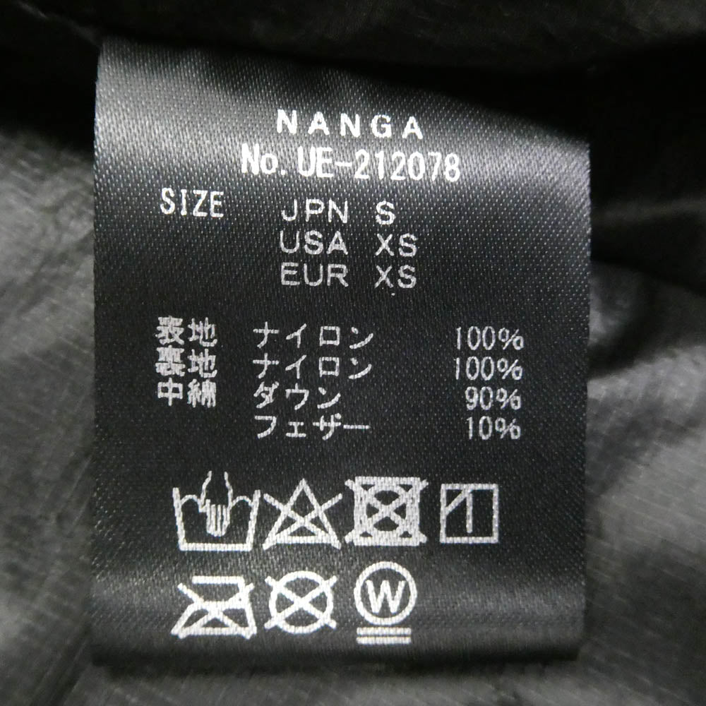 NANGA ナンガ 21AW UE-212078 × uniform experiment ユニフォームエクスペリメント STAND COLLAR DOWN JACKET スタンドカラー ダウン ジャケット ブラック系 S【中古】