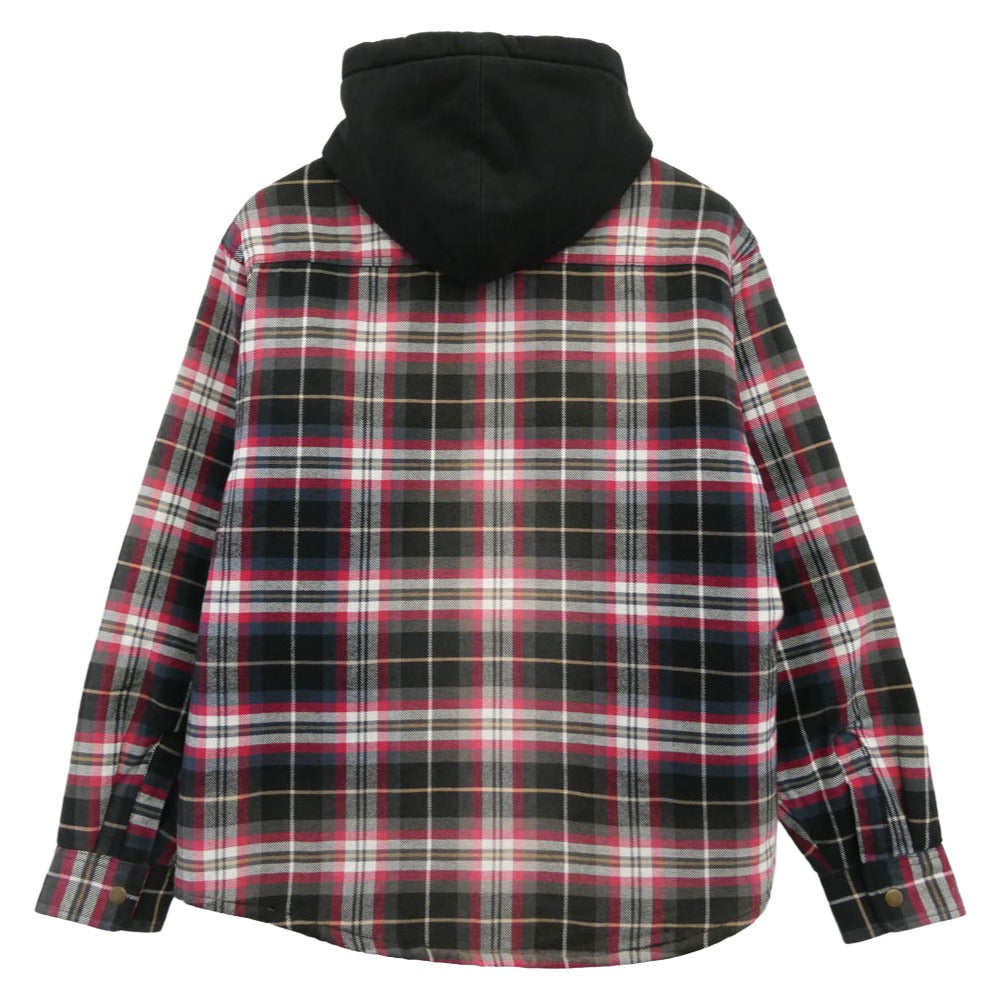 Supreme シュプリーム 25AW Lined Zip Up Hooded Flannel Shirt ラインド ジップ アップ フード フランネル シャツ マルチカラー系 レッド系 ブラック系 グレー系 M【極上美品】【中古】