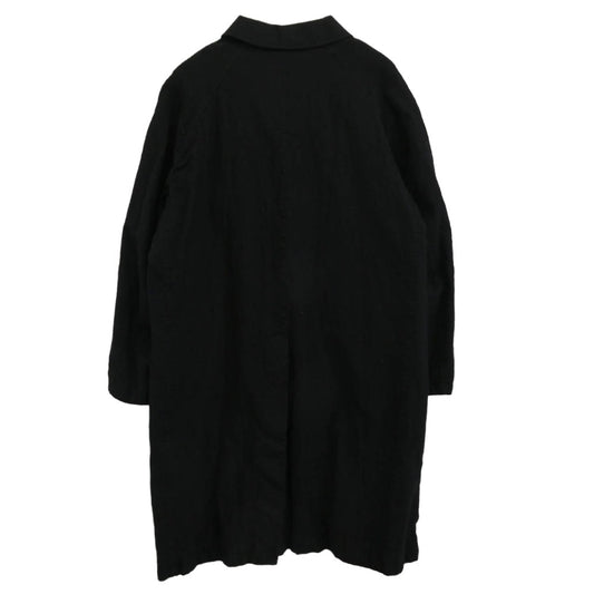 COMME des GARCONS HOMME コムデギャルソンオム 24AW HN-C101 ウールサージ 縮絨 ステンカラー コート ブラック系 M【美品】【中古】