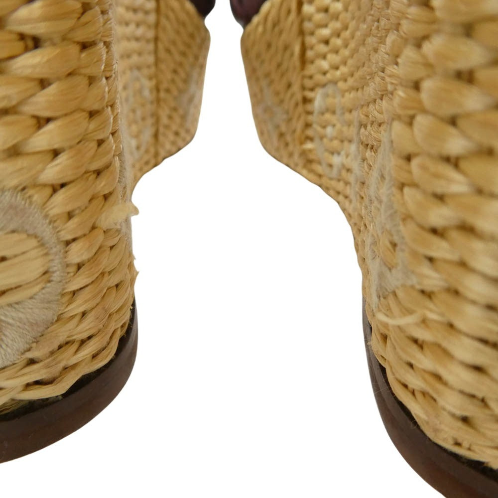 LOUIS VUITTON ルイ・ヴィトン TC1114 ウェッジソール モノグラム スエード サンダル パープル系 ワインレッド系 37【中古】