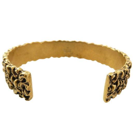 GUCCI グッチ ライオン たてがみモチーフ バングル ゴールド系 L【中古】
