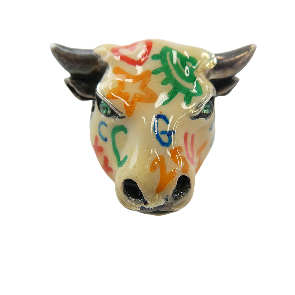 GUCCI グッチ anger forest アンガーフォレスト ブルヘッド エナメル加工 アニマル リング マルチカラー系 22号【中古】 GUCCI グッチ anger forest アンガーフォレスト ブルヘッド エナメル