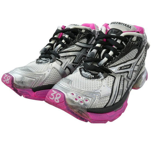 BALENCIAGA バレンシアガ 677402 Runner Sneakers ランナー ダメージ加工 メッシュ レザー ローカットシューズ スニーカー シルバー系 ピンク系 ブラック系 JP/25cm【中古】