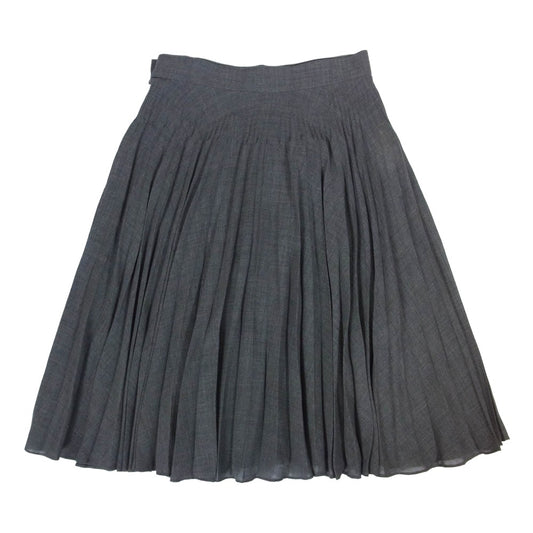 GUCCI グッチ 205-0593-7923 イタリア製 プリーツ スカート グレー系 42【中古】