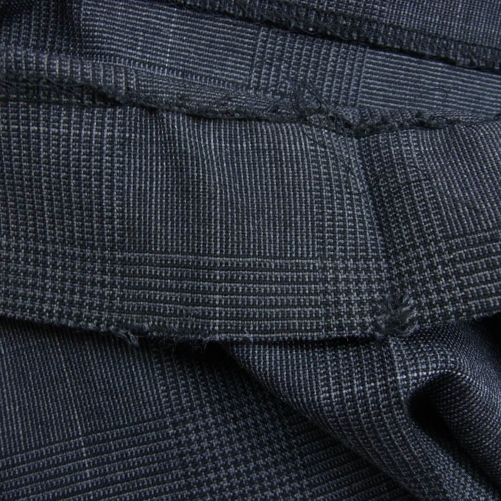 Sacai サカイ 25AW 25-08039 Glen Check Pants ウール キュプラ グレンチェック パンツ ワイドパンツ スラックス チャコール系 1【中古】