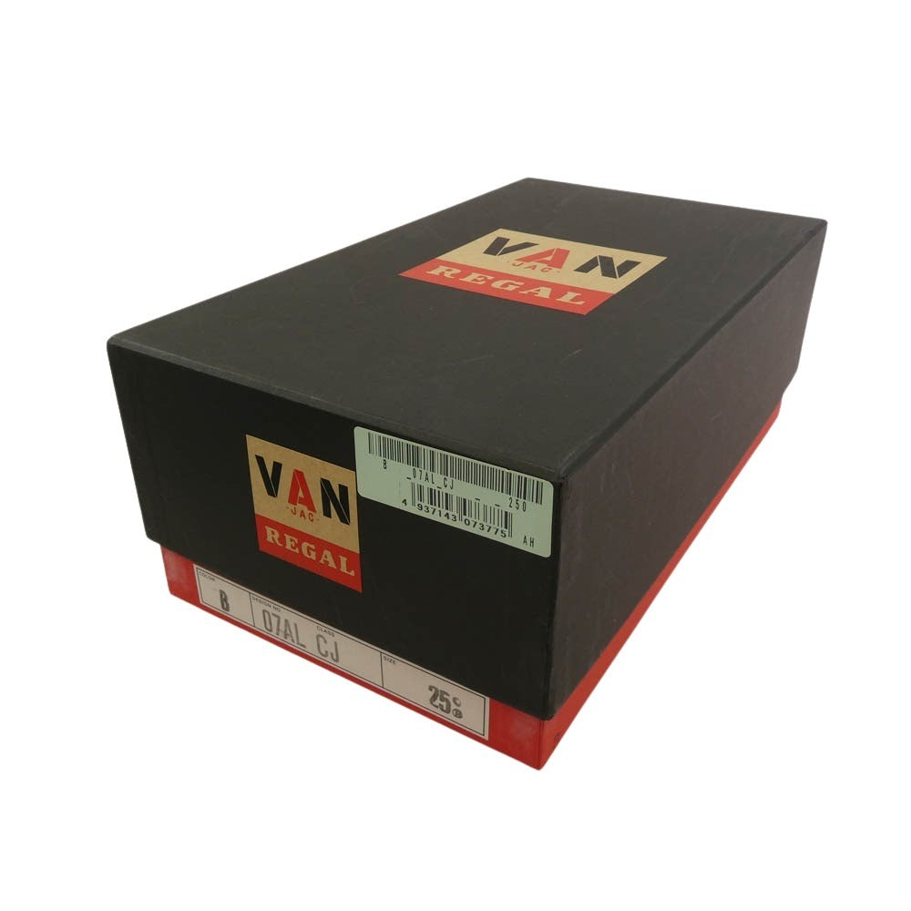 REGAL リーガル 07AL VAN JAC 外羽根 プレーントゥ ローカット ビジネス レザー シューズ ブラック系 25cm【中古】