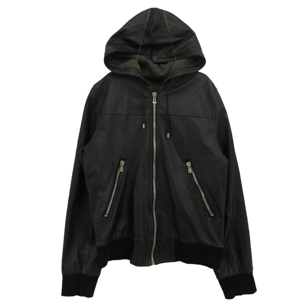 DOLCE&GABBANA ドルチェアンドガッバーナ レザー フード ジップアップ